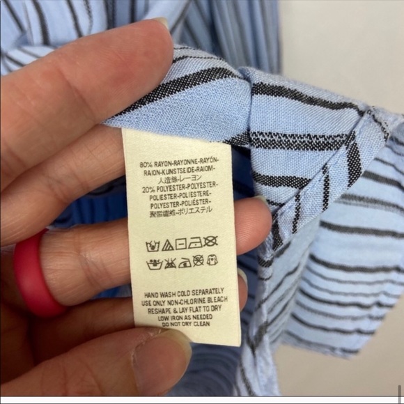 Free People Blue Striped Oversized Tunic Top - Picture 8 of 8